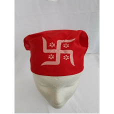 Sikh hindu punjabi india red swastika bandana head wrap gear rumal handkerchief