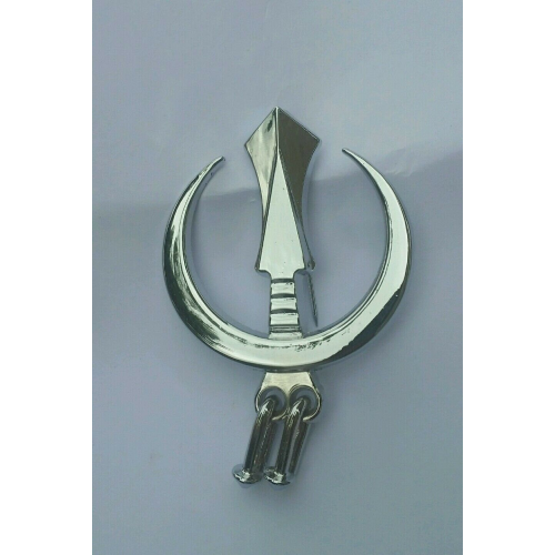 Stunning stainless steel sikh large chand tora brooch pin for singh turban patka