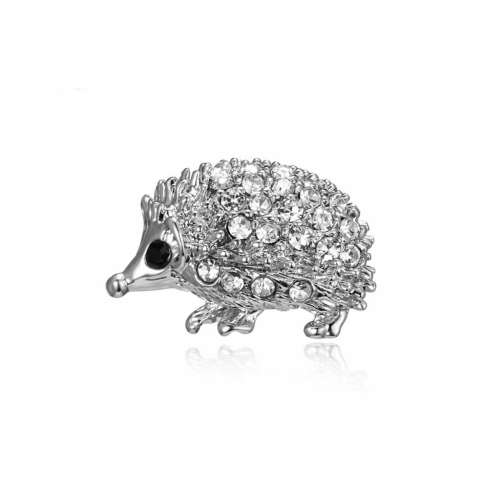 Christmas new year stunning diamonte silver plated tiny hedgehog brooch pin rr13