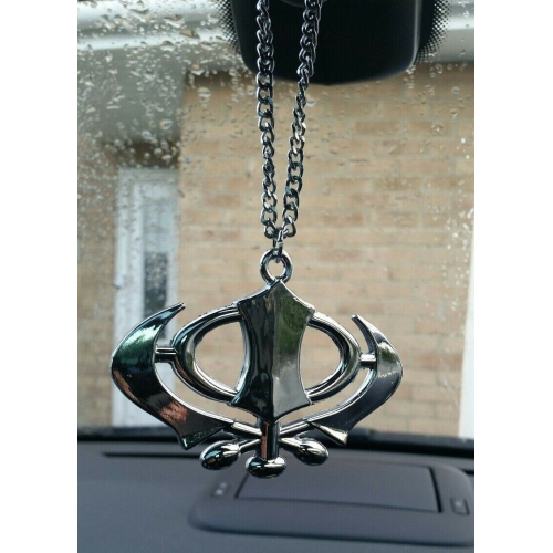 Stainless steel punjabi sikh wide khanda stunning pendant for car rear mirror