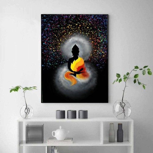 Colourful Buddha Art Print, Buddha Print, Yoga poster, Home Decor, Meditation, Housewarming, Spiritual Art, Modern Luxury Art, Hindu Artwork