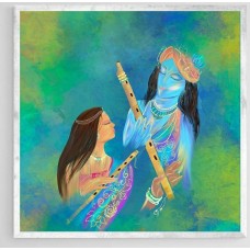 Radha Krishna Artwork, Diwali Christmas Gift, Colourful, Krishna Wall Art, Abstract, Hindu God, Radha Krishna Painting, Spirtual Art, Gifts
