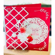 Two Happy Valentines Day Cards| Little birdie told me| Anniversary card for wife| Gift for her| Red & White Floral Card.
