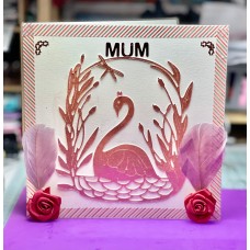 Happy Mother’s Day Cards on Birds & Swan| Mum to be Card| Baby Shower card| Congratulations card| Birthday card| Rose gold Card.