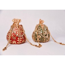 Potli Bag for Gift| Elegant Clutch Purse Potli Bag| Pouch Drawstring Bag| Wedding Favor Return Gift For Guests| Gift for her| Free Lipstick