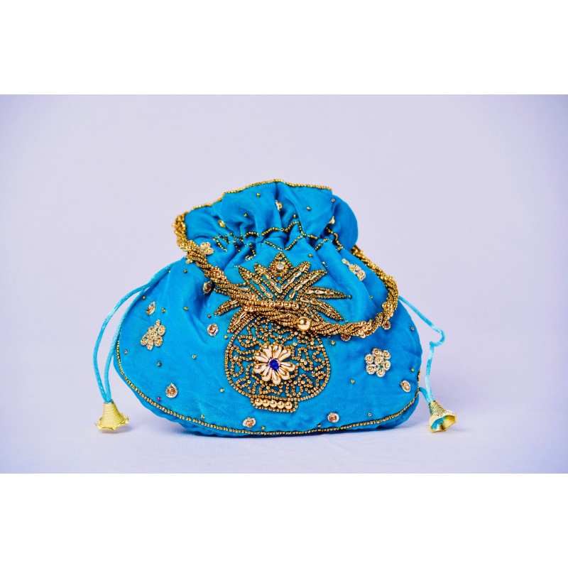 Black Wedding Party Potli Bag Indian Colorful Handmade Women Embroidered  Purse | eBay