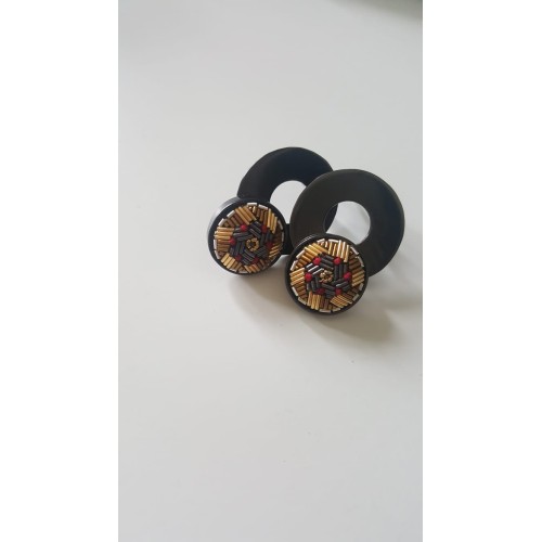 The Black Round Earrings