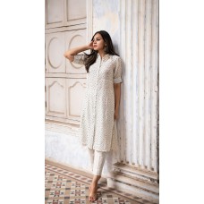 ESHA SHIRT DRESS IN SOFT SILK - OFF WHITE