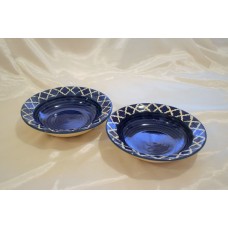 Yahto Blue Pottery Pasta Bowls