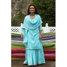 Neelan Blue Kurta-Skirt Set