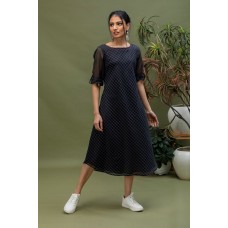 Handwoven Chanderi Cotton Checks Bias Dress