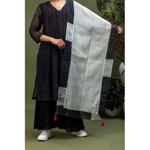 Patchwork Cotton Chanderi Handwoven Dupatta