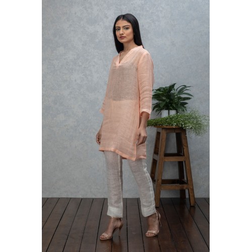 Linen Peach Long Top