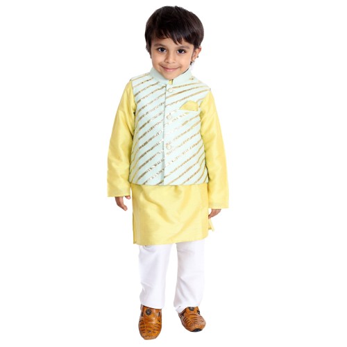 Mint Gota Detailed Nehru Jacket Kurta Set