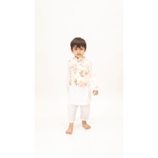 White Rose Nehru Jacket Kurta Set