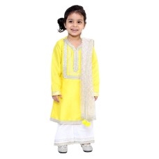 Yellow kurta with whit palazzo