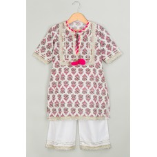 Block printed kurta palazzo set