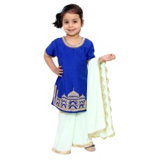 Royal Blue Taj Mahal Kurta with Palazzo