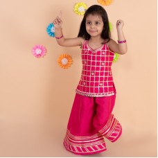 Pink Gota Sharara Set