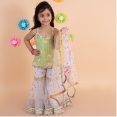 Parrot Green Sharara Set