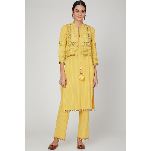 Sunset Jasmine jacket kurta pants set