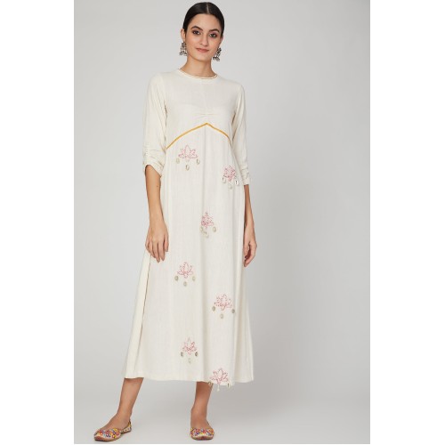 White lotus midi dress