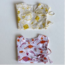 Organic Newborn Bag - Patang + Koi Red Angarakha