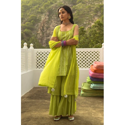 Zivah Green Kurta-Sharara Set