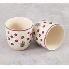 Maroon Floral Kulladh Set of 2