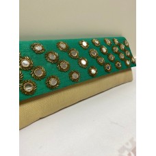 Green Mirrored Clutch