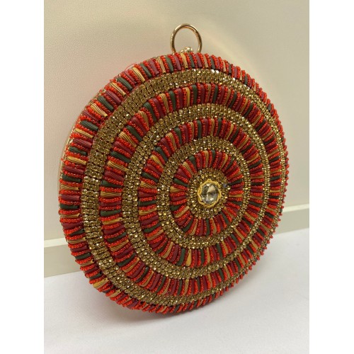 Quirky Red Round Clutch Bag