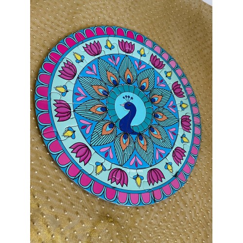 Rangoli Mandala mindfulness jigsaw puzzle 26 piece gift for children | Diwali gift kids | reusable rangoli | Age 5+| Hindu cultural toys