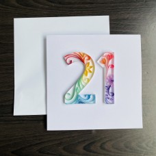Rainbow 21st Birthday Card
