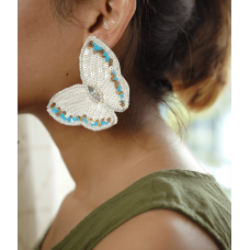 Butterfly Blues handcrafted fabric earrings