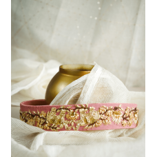 Pink Elephant Silk KamarBandh Belt