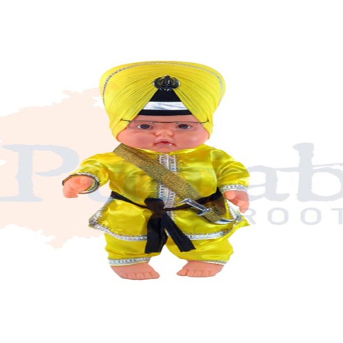 Punjabi Doll with Dastaar - Yellow