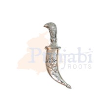 Hand Embossed Floral Design Kirpan Round Tip