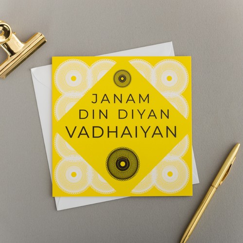 Janam Din Diyan Vadhaiyan - Birthday Card