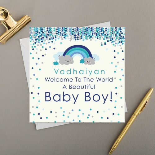 Vadhaiyan Welcome To The World a Beautiful Baby Boy - New Born Card