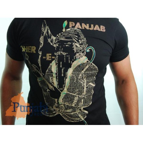 Punjab Shere T-Shirt - Black