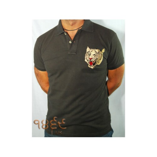 Tiger Polo T-Shirt - Charcoal