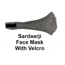 Face Mask For Turban With Velcro - Grey