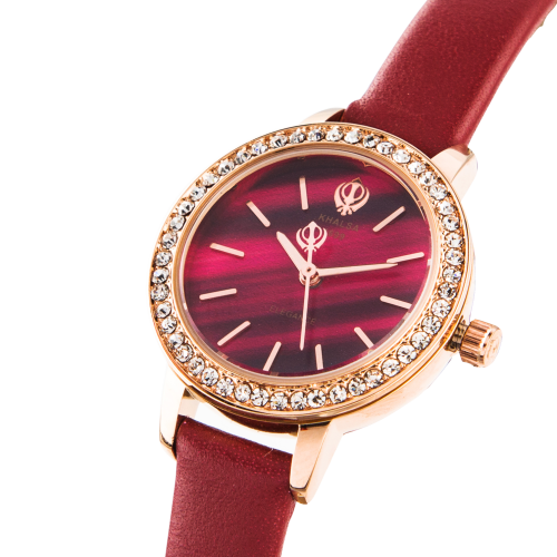 Maroon Elegance Kaur - Khalsa 1699 Watch