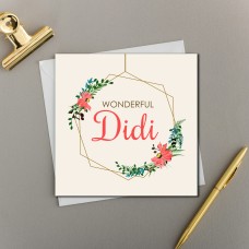 Wonderful Didi - Bright Floral Hexagon - Sister Card