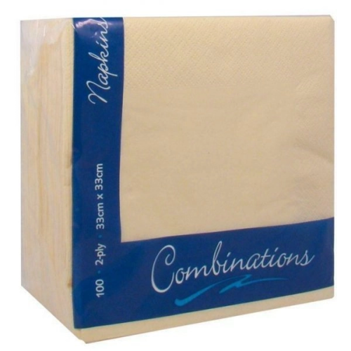 Premium Combinations Napkins Creme 33cm Pack Of 100