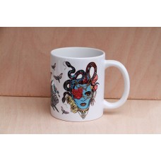 Blue Medusa Mug Goddess Cup By Illustration Artist Msdre