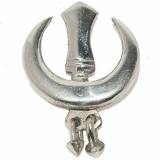 Sarbloh chand tora hand made punjabi sikh singh kaur khanda pin brooch gift bbb1