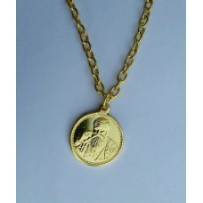 Gold tone two in one punjabi sikh guru nanak gobind singh ji pendant chain c4