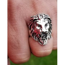 Punjabi lion steel ring silver colour hindu sikh evil eye protection mundri bb4
