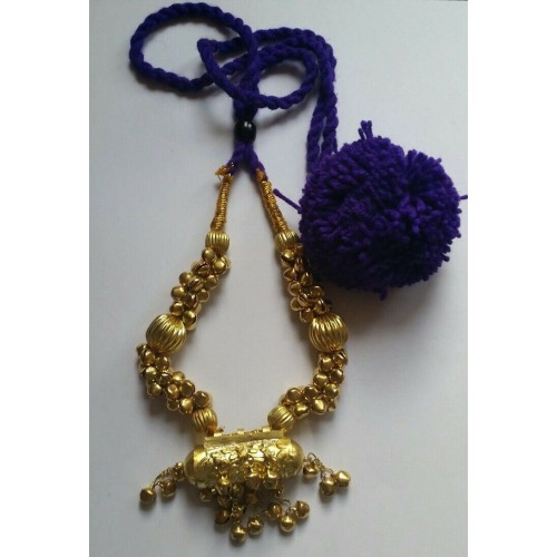 Punjabi folk cultural bhangra gidha kaintha taweet pendant purple necklace y3